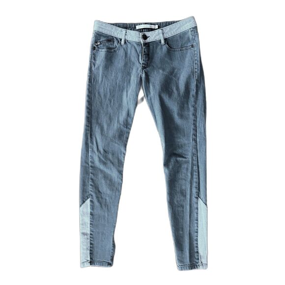 VICTORIA BECKHAM Gray Cotton Skinny Jeans Ankle Zip Pants Women's Size 27 - Picture 2 of 10